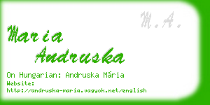 maria andruska business card