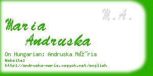 maria andruska business card